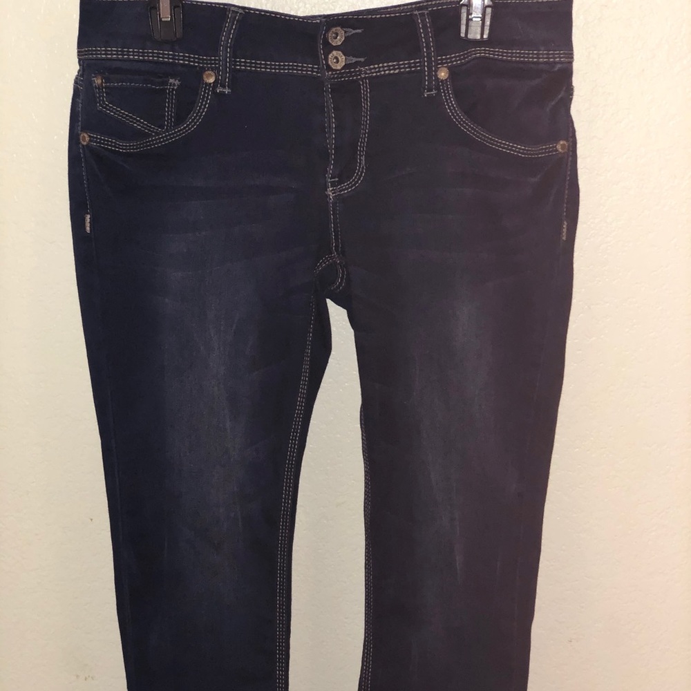 Women’s dark blue skinny jeans